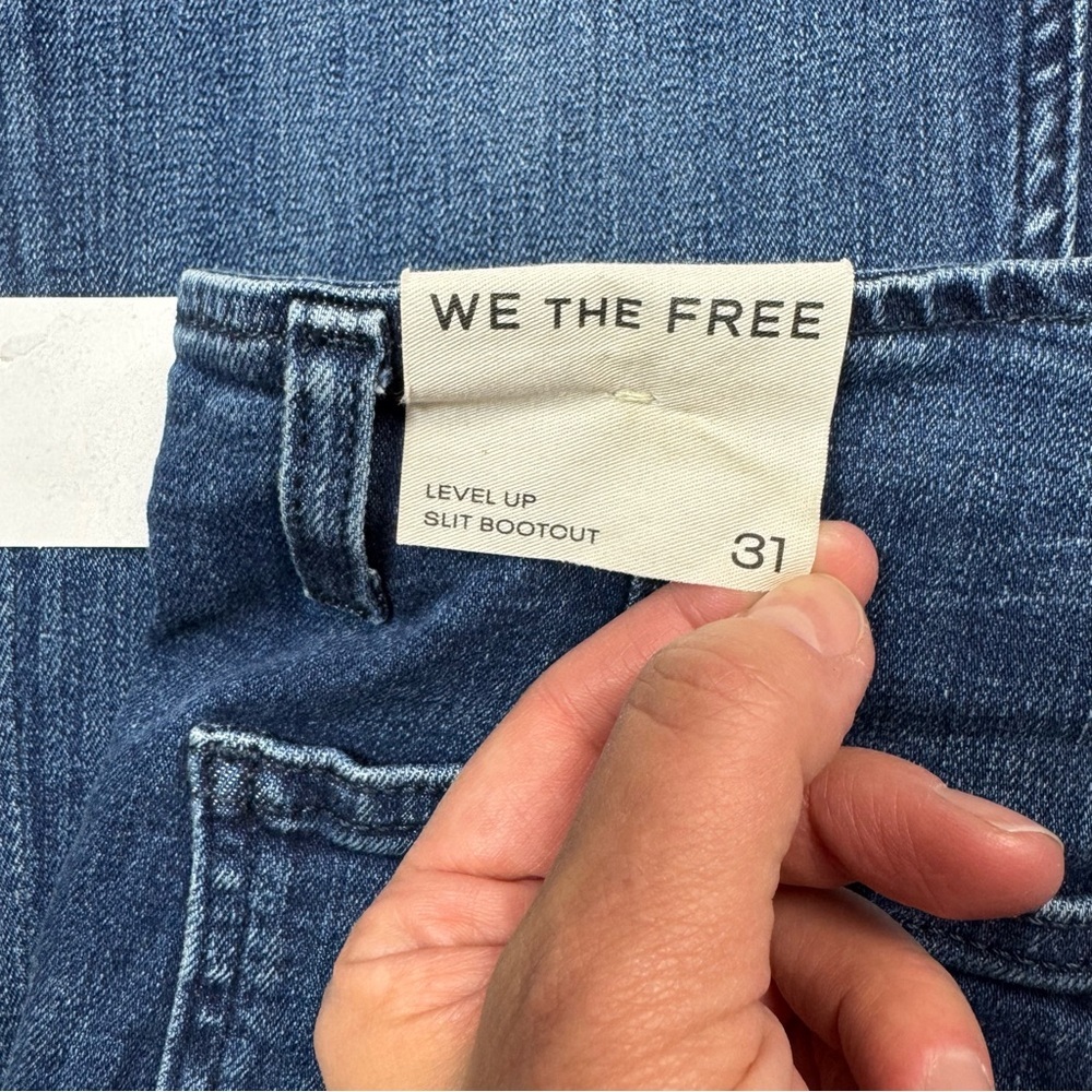 NWT New Free People We The Free Level Up Slit Slim Flare Night Sky Jeans Size 31 - Picture 11 of 13